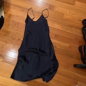 Navy Aritzia / babaton silk navy blue midi slip dress